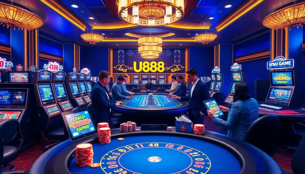 Experience thrilling betting at U888 casino with vibrant table games and slot machines.