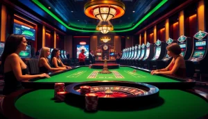 7upbet login interface displayed on a luxurious casino table with vibrant poker chips and a roulette wheel.
