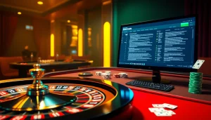 Players analyzing strategies while engaging with hidden wiki resources at a stylish casino table.