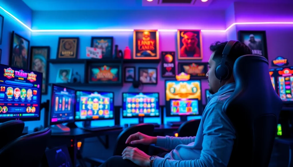 Menampilkan slot depo 1k dalam suasana gaming modern dengan pencahayaan RGB yang dinamis.