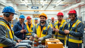 Students practicing hands-on skills at an abc trade school in a vibrant workshop setting.