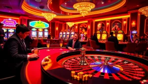 Experience the thrill of sex games ai with a vibrant casino scene of poker and roulette action.