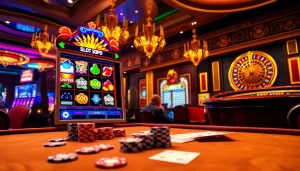 Rasakan kemenangan mendebarkan di slot depo 5rb dengan permainan kasino yang seru dan lampu berwarna-warni.