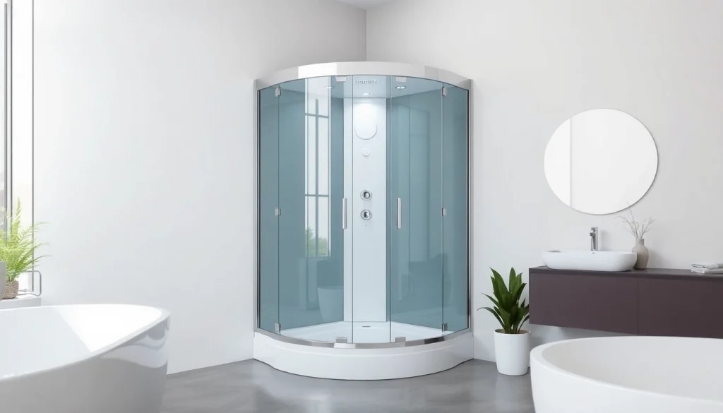 Duschkabine 90x90 komplett im modernen Badezimmer mit eleganten Details.