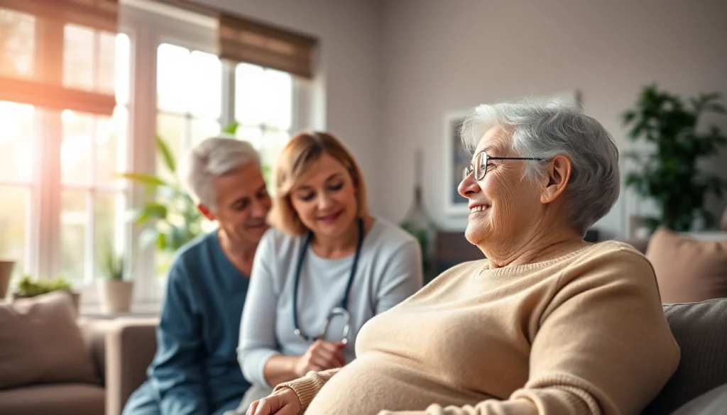 Caregivers assisting seniors in a friendly environment, highlighting austin senior home care.
