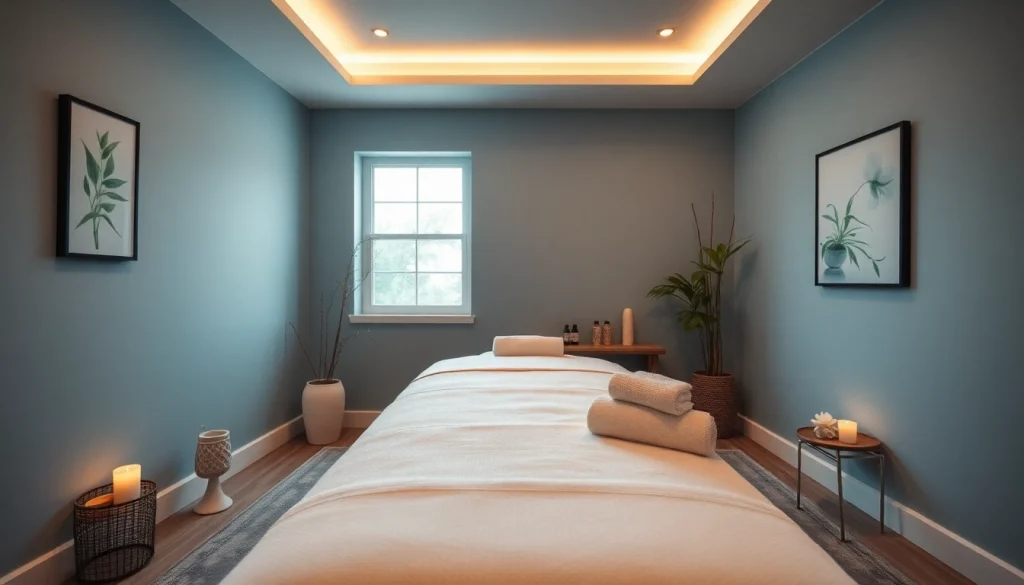 편안한 분위기와 부드러운 조명이 있는 포항스웨디시 마사지 룸.