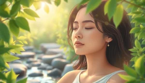 Understand anxiety symptoms through serene meditation and nature elements