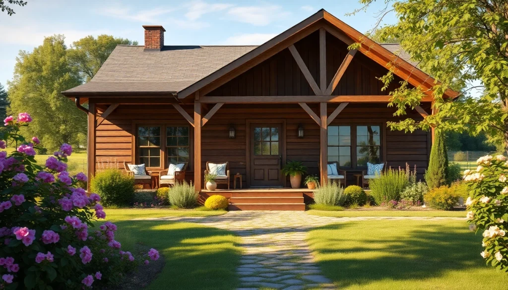 Captivating view of the Canton Farmhouse nestled in nature with inviting rustic architecture.