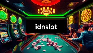 Experience the excitement of idnslot at a vibrant online casino with engaging slot machines and tables.
