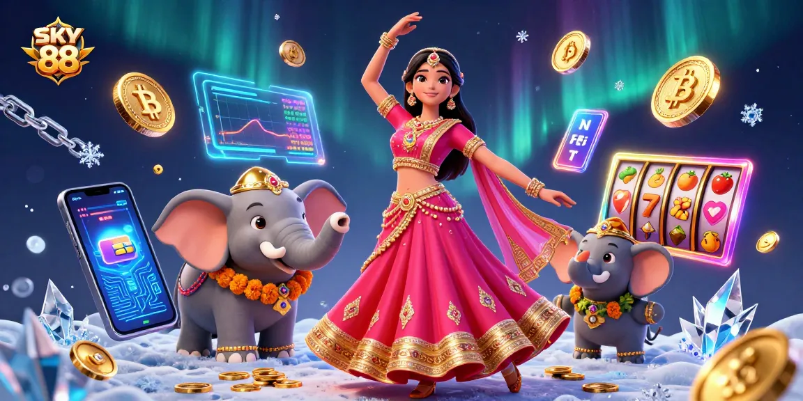 Engage with SKY 88 slots featuring vibrant characters, coins, and crypto elements for thrilling gaming adventures
