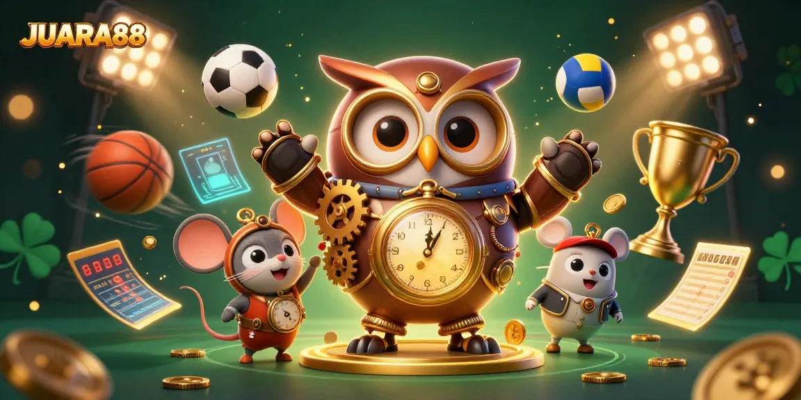 Experience the thrill of JUARA88 with this vibrant illustration depicting a steampunk casino adventure.