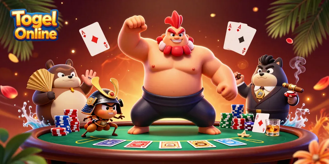 Experience exhilarating Togel Online action with vibrant casino characters in a dynamic poker scene.