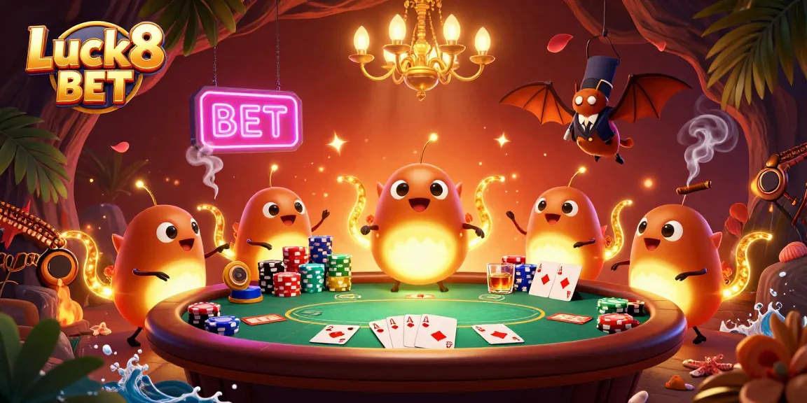 Engage in exciting gameplay at Luck8 BET with bright glowworms lighting the scene and interactive elements!