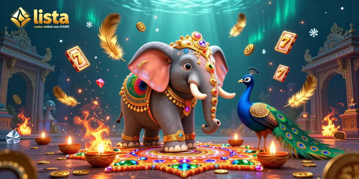 Scopri l'emozione di trovare lista casino online non AAMS in una vivace scena 3D piena di elementi festivi.