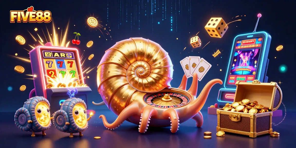 Spin the wheel of fortune at FIVE88 with dazzling slot machines and winning moments!