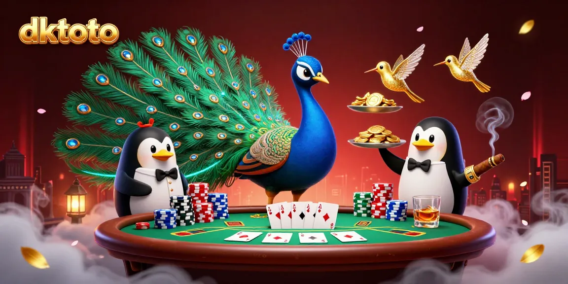 Engage with dktoto while enjoying a vibrant poker game featuring colorful chips and characters.