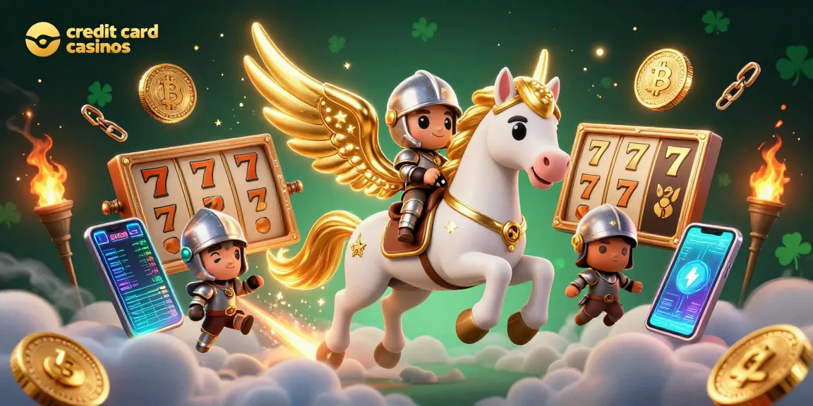 Engage with credit card casinos' thrilling gameplay and competitive bonuses in this vibrant 3D illustration.