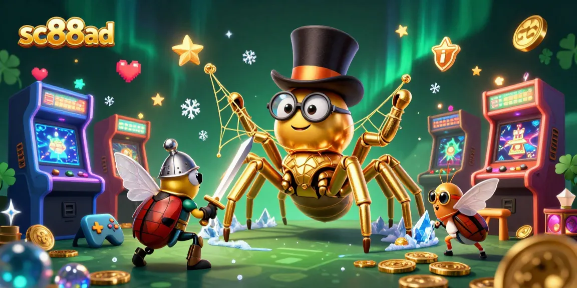 Experience thrilling gameplay at sc88ad with our unique golden tarantula character and vibrant game elements.