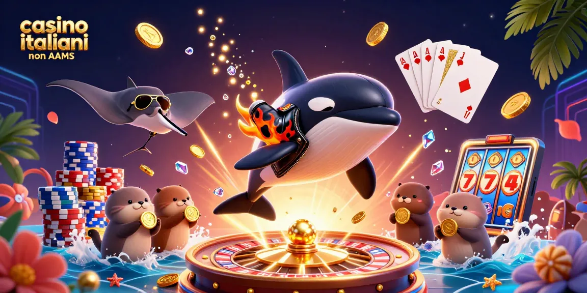 Giocatori felici in casino italiani non AAMS che vincono con monete d'oro e giochi avvincenti.