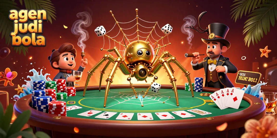 Bet on agen judi bola engaging in a lively scene with poker elements and dynamic gambling action.