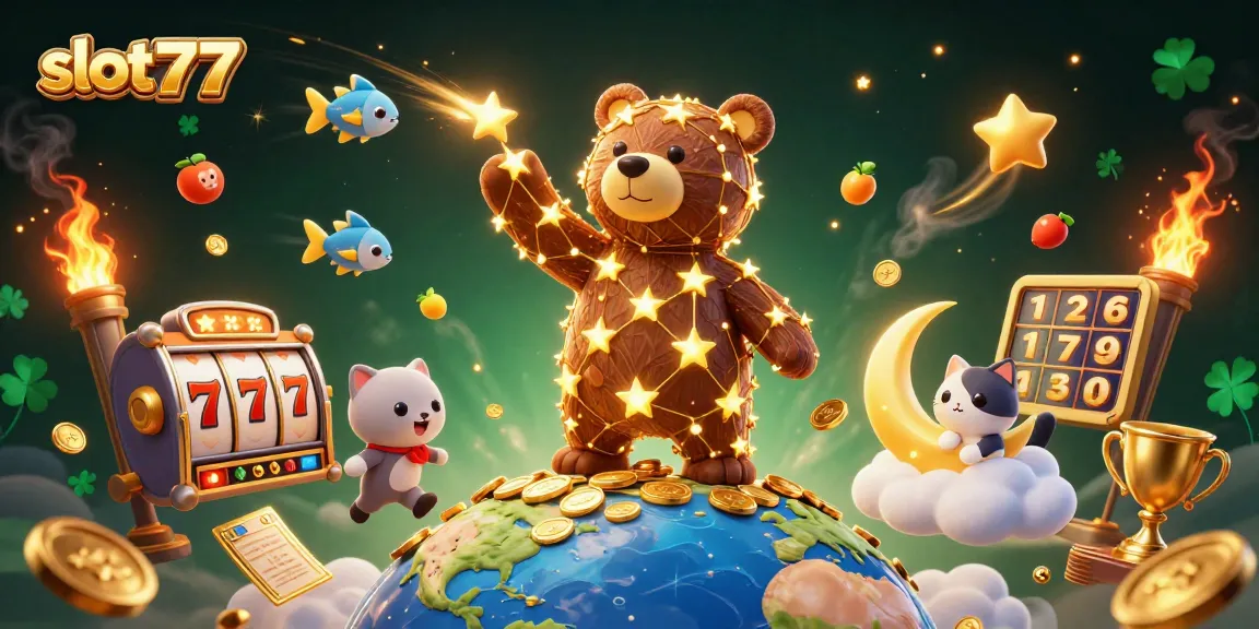 Menangkan slot777 dengan mesin slot bertema keberuntungan dan simbol 7 yang berkilauan.
